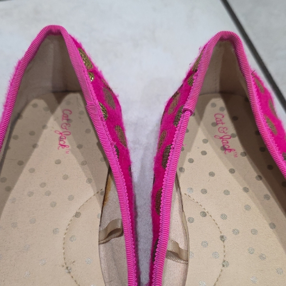Cat & Jack Fuchsia and Gold Dot Ballet Flats - Picture 6 of 6